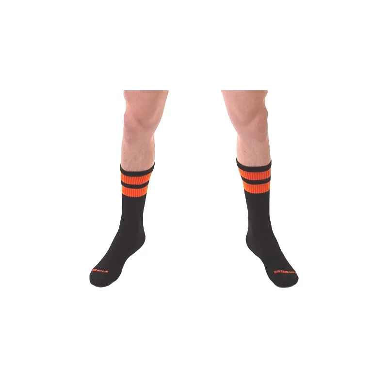 Barcode Berlin Chaussettes Gym Socks Noir-Orange fluo